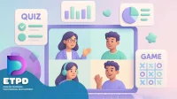 A cartoon of an online Class