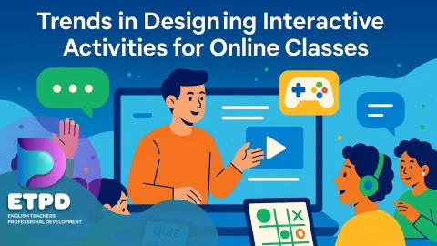 A cartoon of an online classroom
