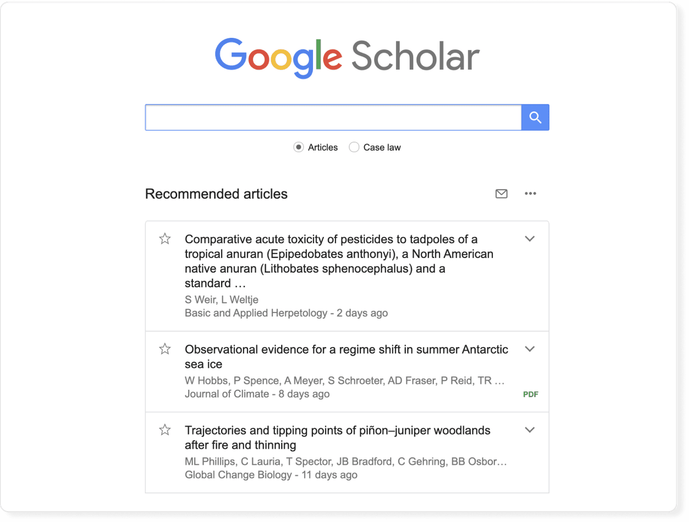Google Scholar Homepage